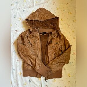 Ci Sono fur lined leather motorcycle jacket
